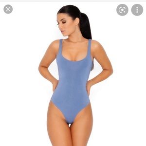 Oh Polly All Night Thong Double Layered Bodysuit